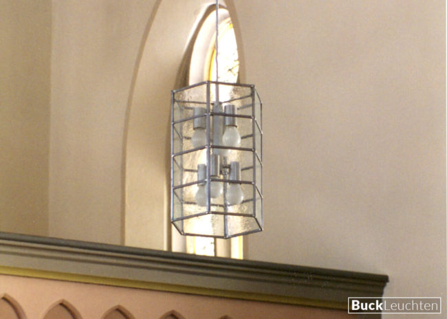 1 09 06- Pendelleuchte Bleiverglasung Antikglas oder auch z.B. Klarglas 6 x LED max. je 7,5 W 806 Lumen D ca. 27-30 cm H ca. 45 cm